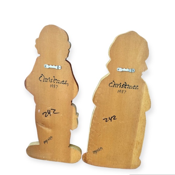 Sale‼️Grandma & Grandpa  Wall Hangers Hand Crafted Wooden Folk Art-Preowned - Picture 9 of 9